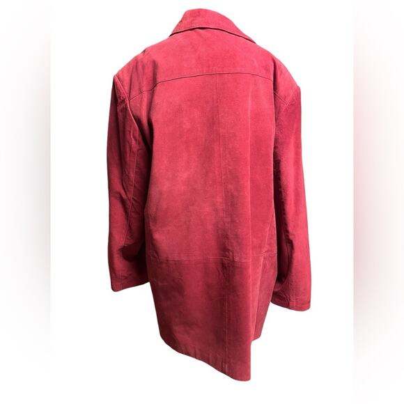 Y2K Suede Leather Minimalist Luxury Coachella Western Jacket Womens Size 2X Boho - Picture 4 of 6